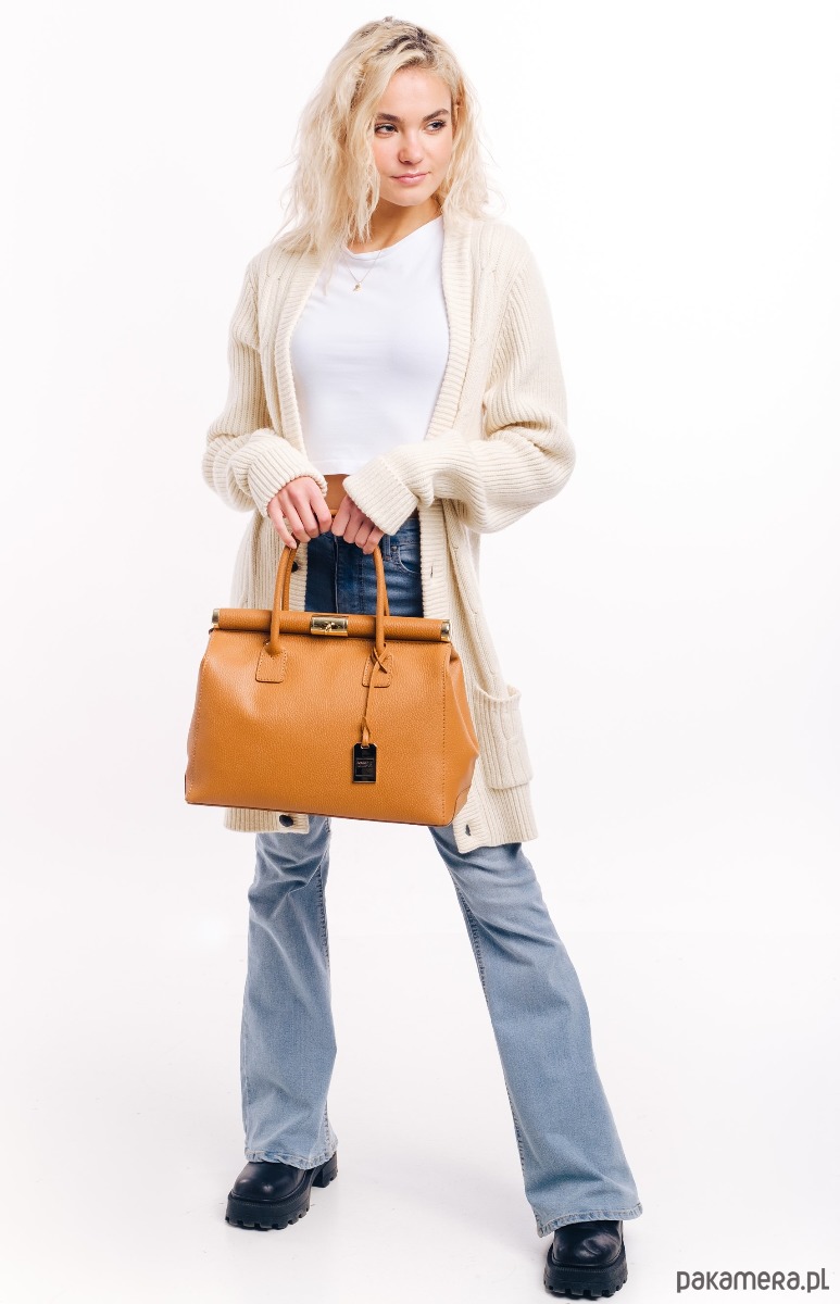 torebki do ręki Torba skórzana Shopper rudy  (6881) 6