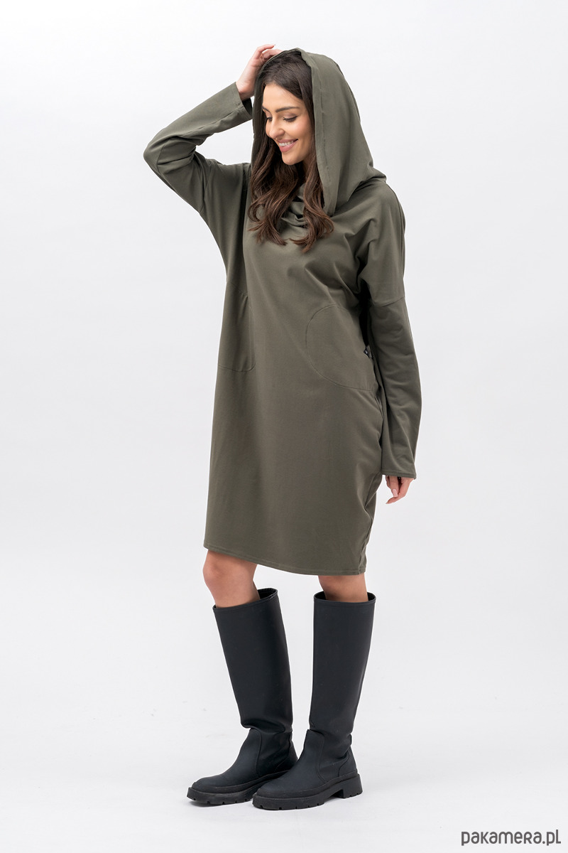 sukienki midi damskie Sukienka ,,NANA" khaki 1