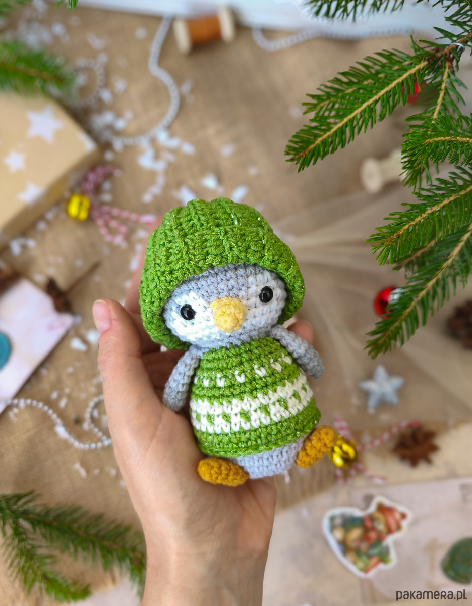 misie i maskotki Mały pingwinek w pudełku, Zabawka na prezent, Prezent dla dziecka 2