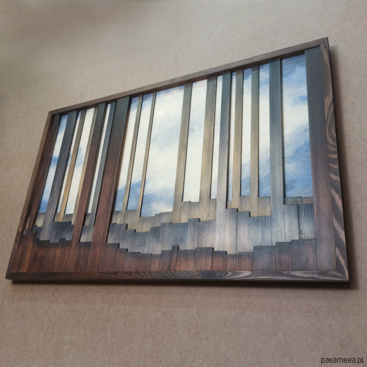 obrazy Obraz z drewna. "Na skraju lasu". Pejzaż leśny. Drewniana dekoracja 6