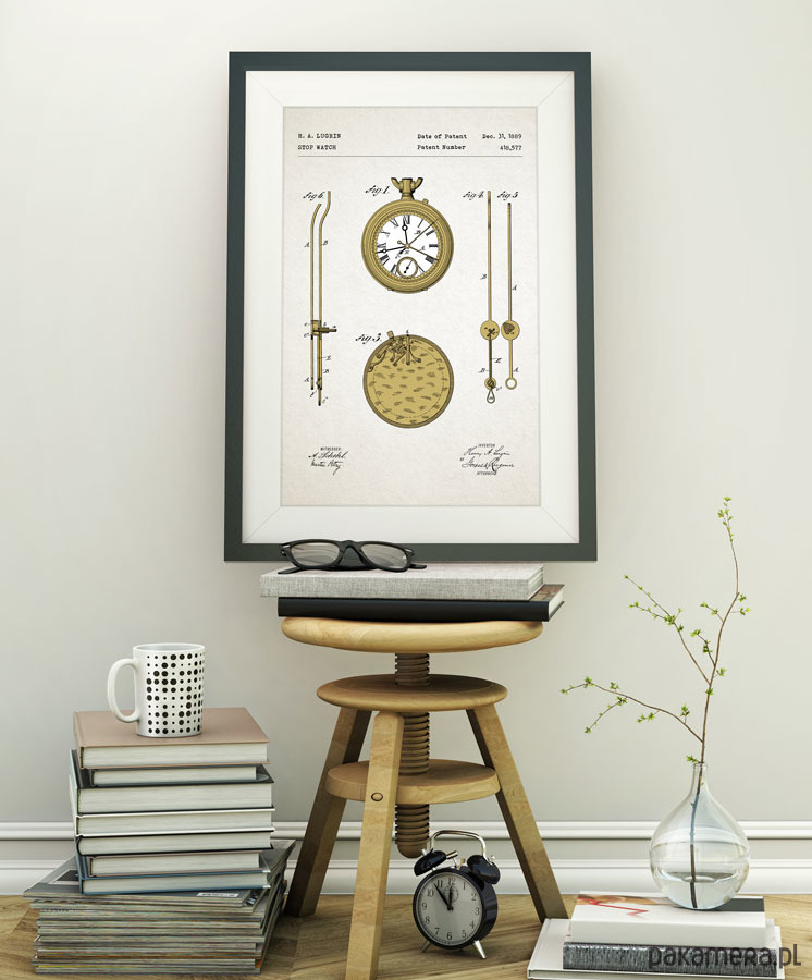 plakaty Zegarek - patent - plakat 50x70 cm 1