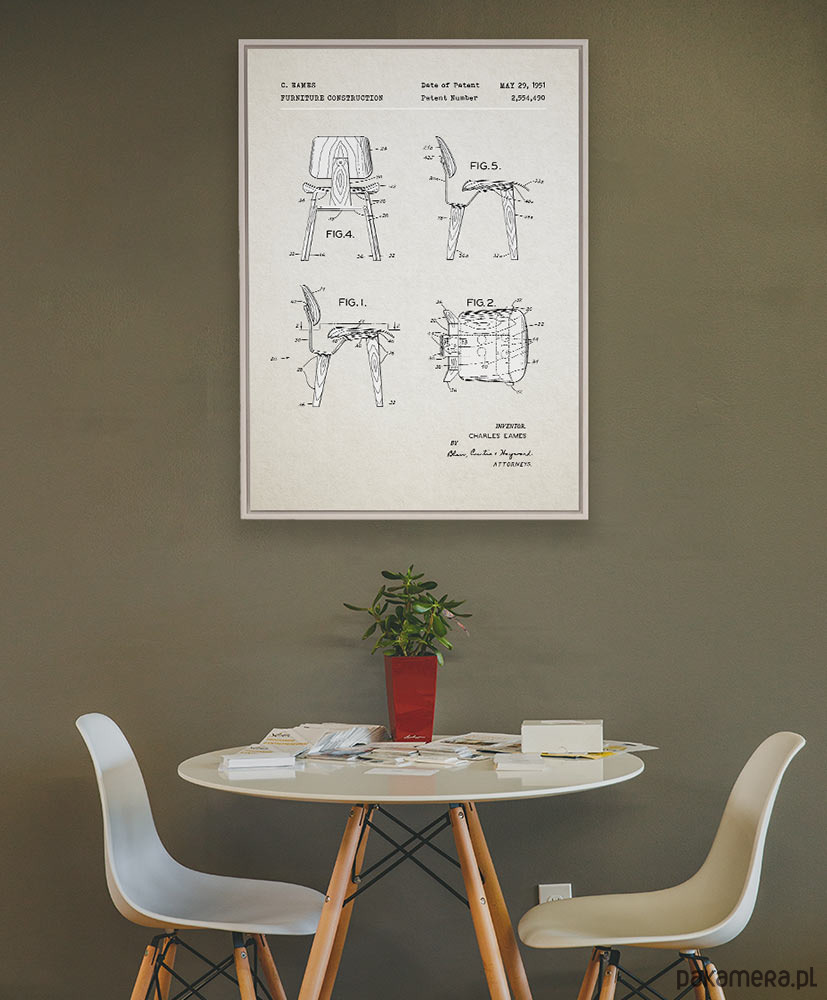 plakaty Krzesło - patent - plakat 50x70 cm 1