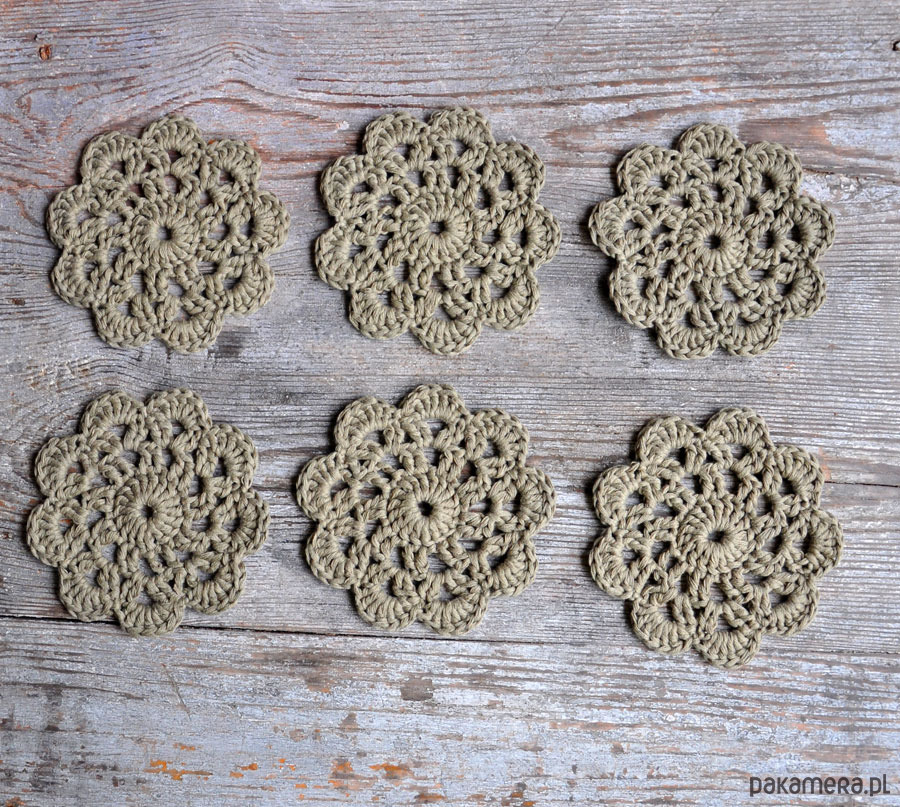 podkładki do kuchni Szydełkowe podkładki pod kubki  6szt 2