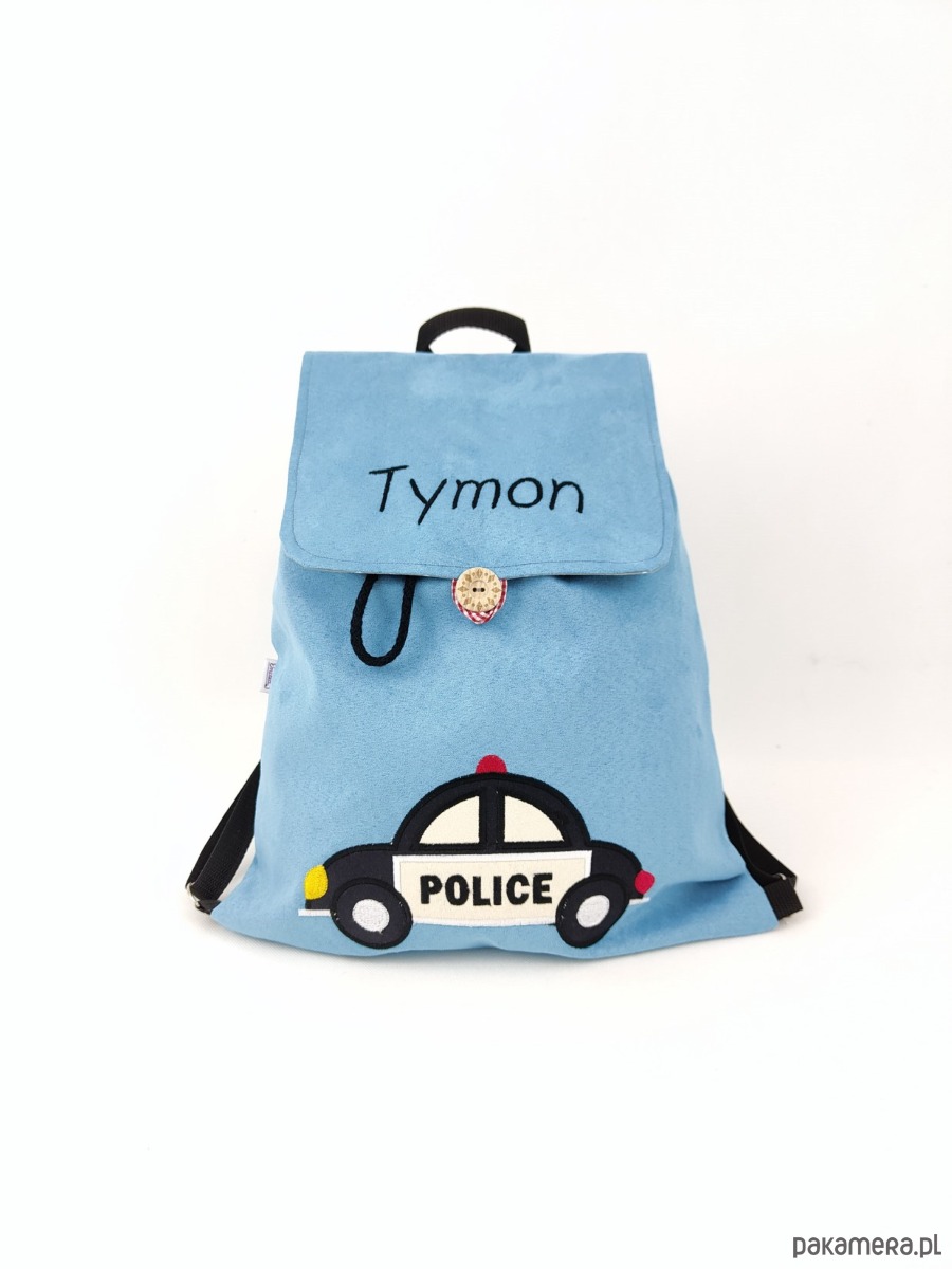 torebki, worki i plecaki dziecięce Prezent dla chłopca - plecak z radiowozem i imieniem 3