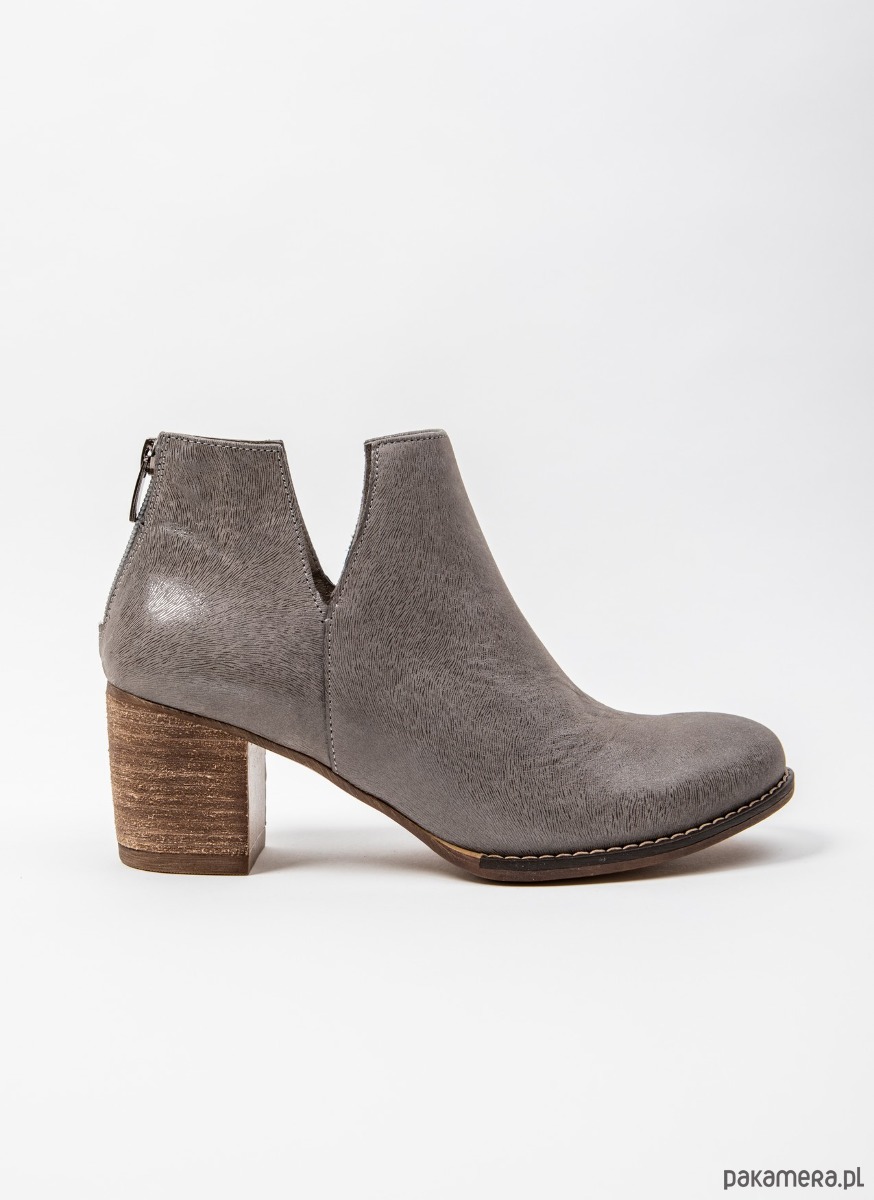 botki damskie SKÓRZANE BOTKI DO KOSTKI ZAPATO 501 SZARY 2