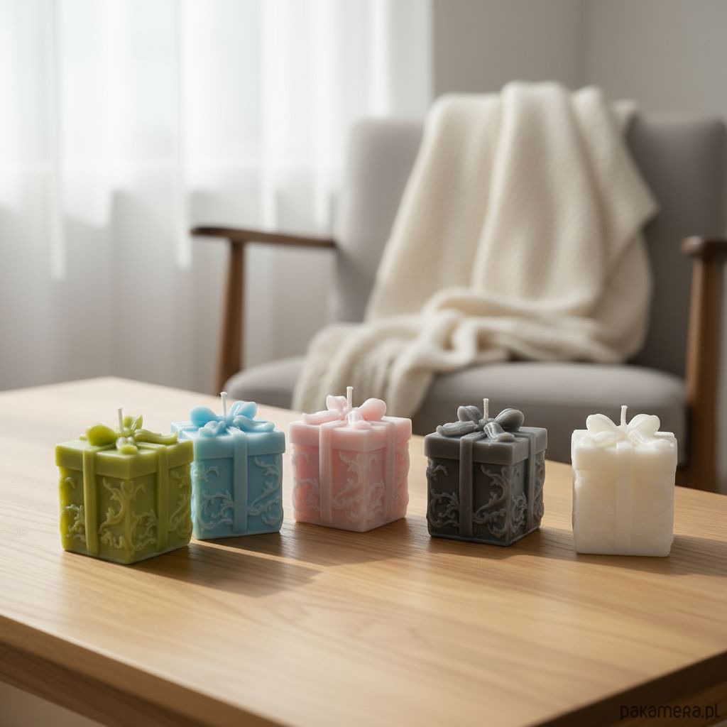 dekoracje świąteczne Zestaw świąteczne prezenciki- świece sojowe dekoracyjne perfumowane 1
