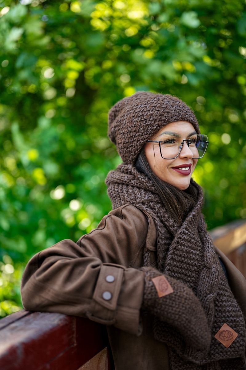 czapki damskie Czapka MERINO Explorer Brązowy 5