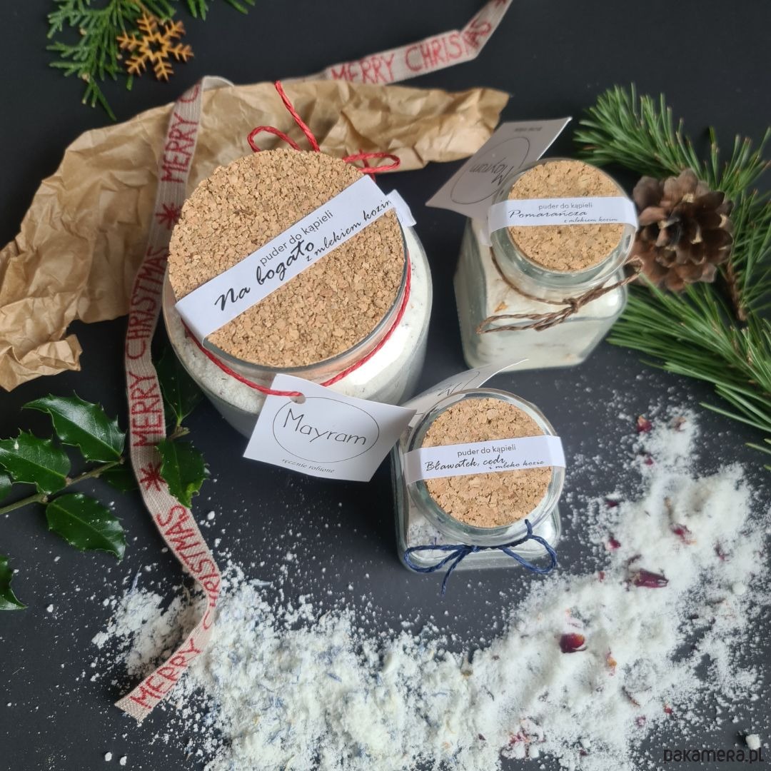 produkty do kąpieli Musujący puder kąpielowy Cedr z bławatkiem i mlekiem kozim 2