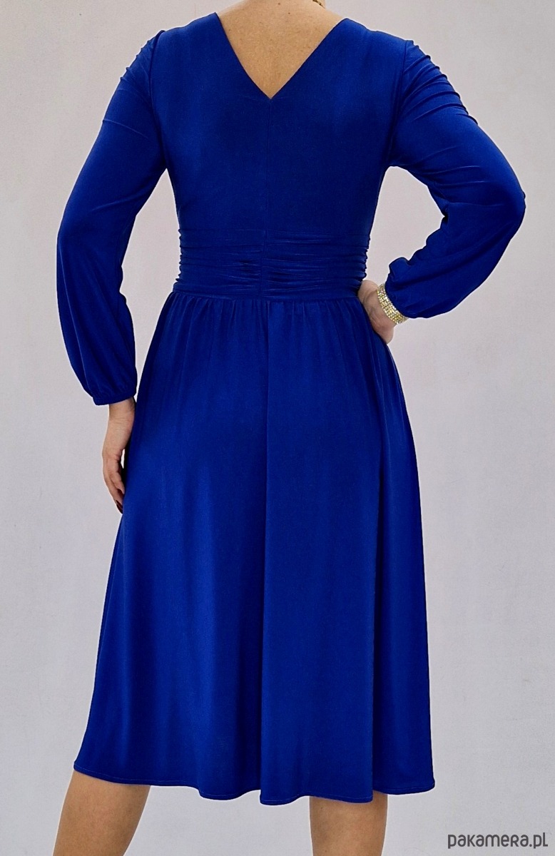 sukienki midi damskie Chabrowa elegancka sukienka  midi draperia r 36-56 5