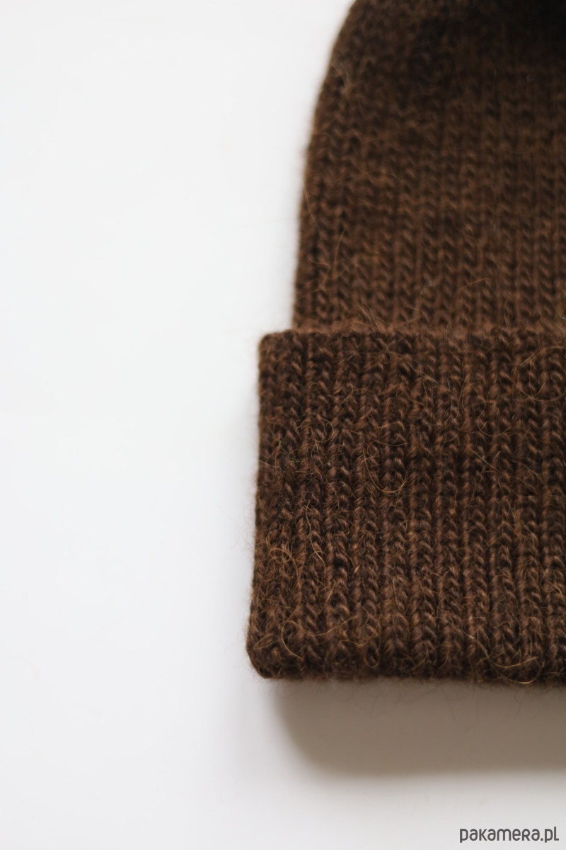 czapki damskie Czapka z wełny czekoladowy brąz 1