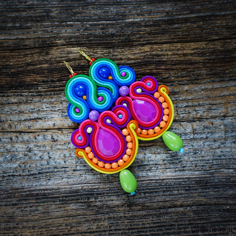 kolczyki soutache Bardzo kolorowe kolczyki soutache 1