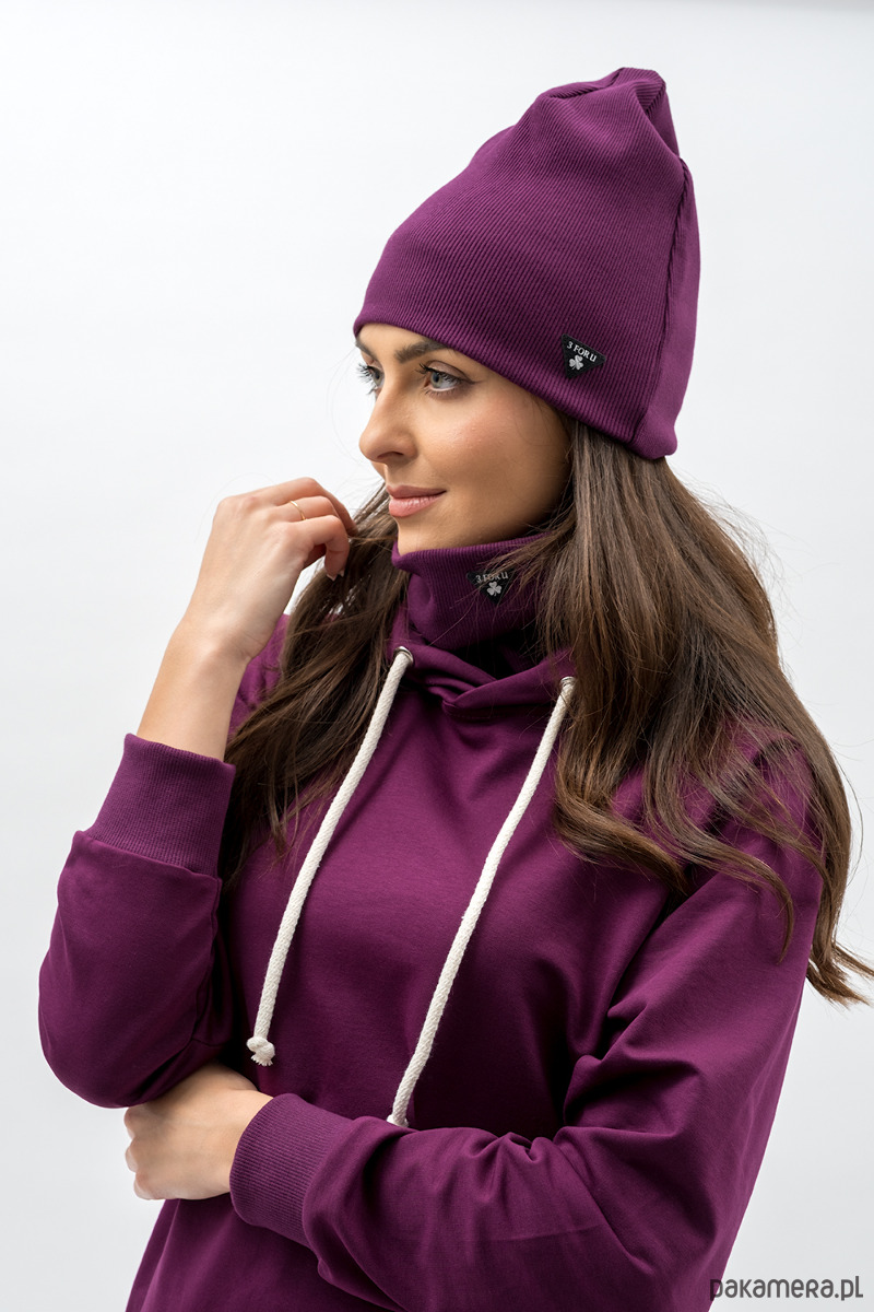 bluza z kapturem damska Bluza z kapturem  ,,SEHER" bakłażan 3