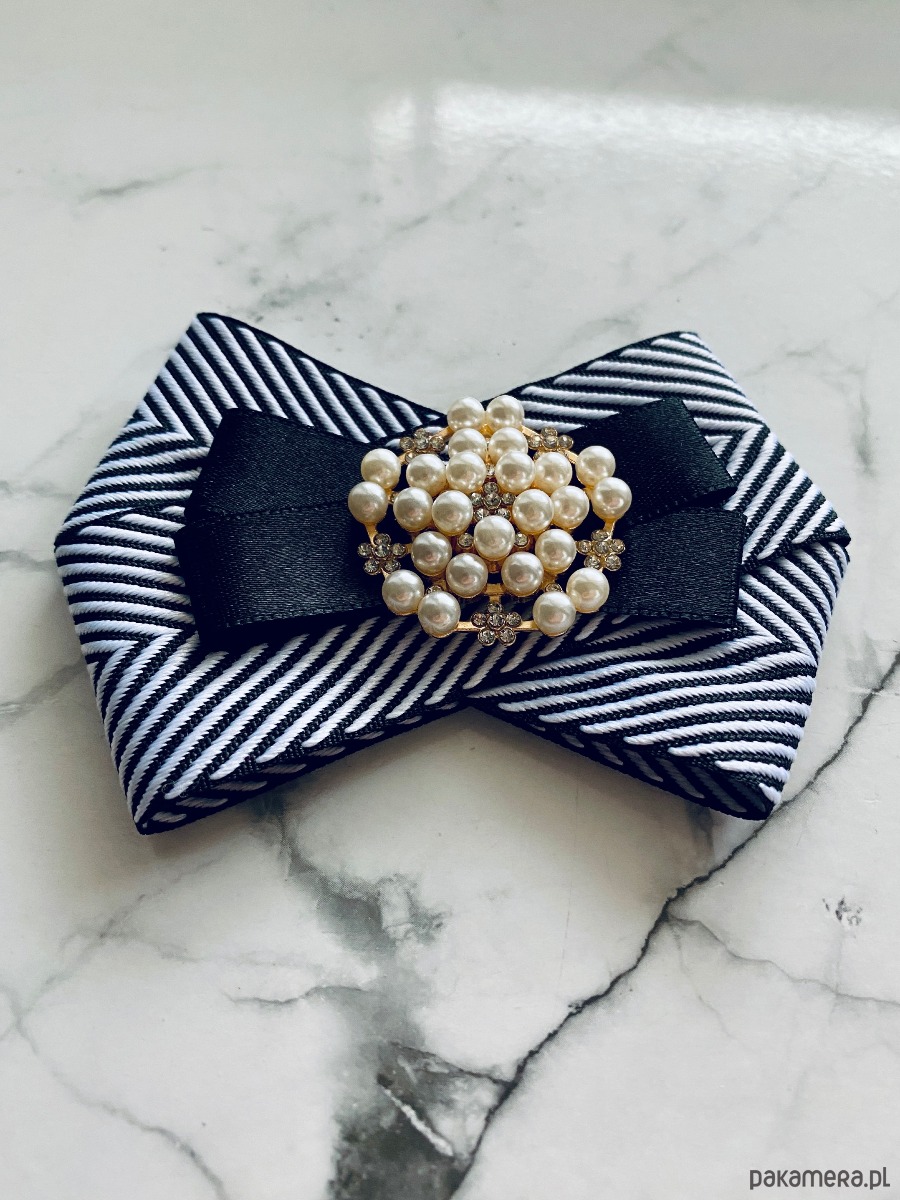 broszki Black & White Brosza   z perłami  NEW 2