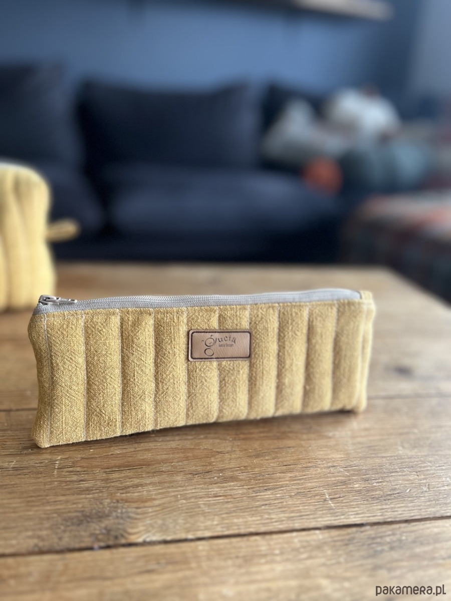 piórniki Piórnik lniany - musztarda 3