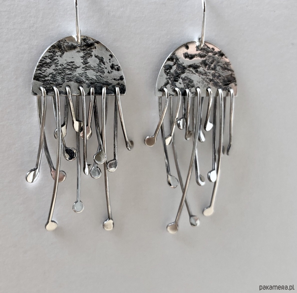 kolczyki wire wrapping MARE - srebrne kolczyki 5