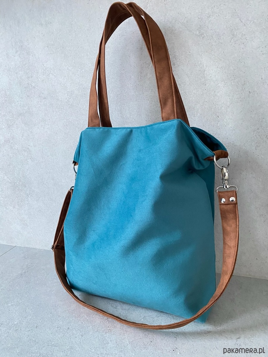 torby na ramię Torba na ramię XL - turkus, koniak 1
