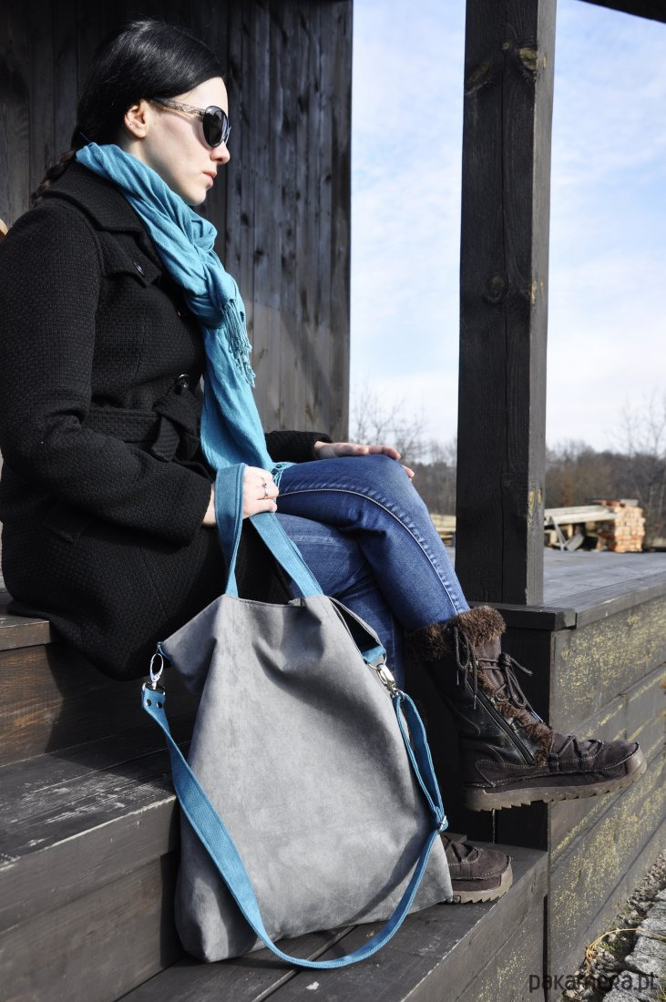 torby XXL Torba hobo XXL - szarość, szmaragd 1