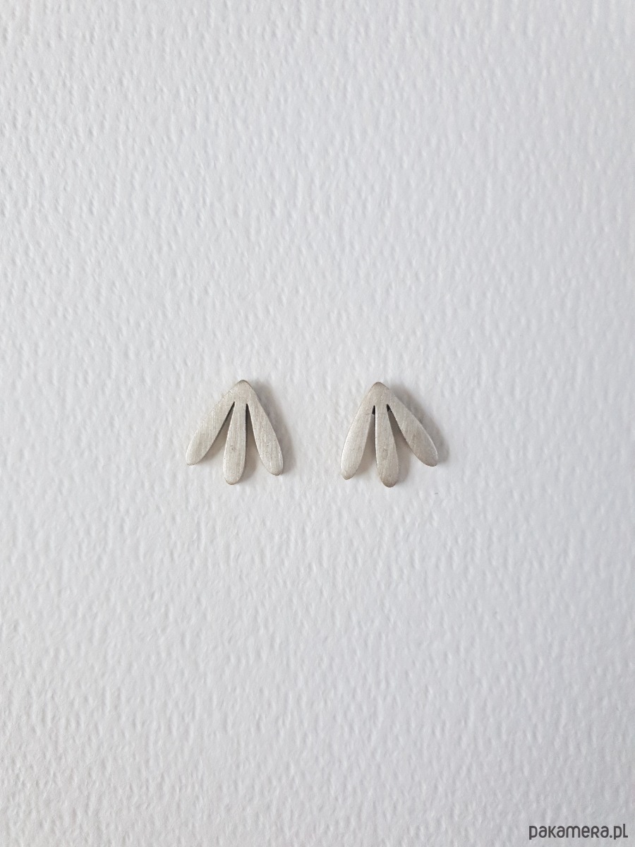 kolczyki z mosiądzu Kolczyki GARDEN OF EDEN  mini, mosiądz, liście srebrne 4