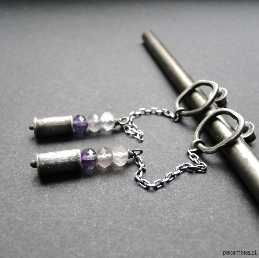 kolczyki srebrne Kolczyki srebrne  Fluoryt- Long 2