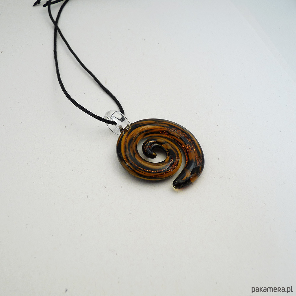 wisiory Spirala brązowy wisior muśnięty złotym słońcem 6