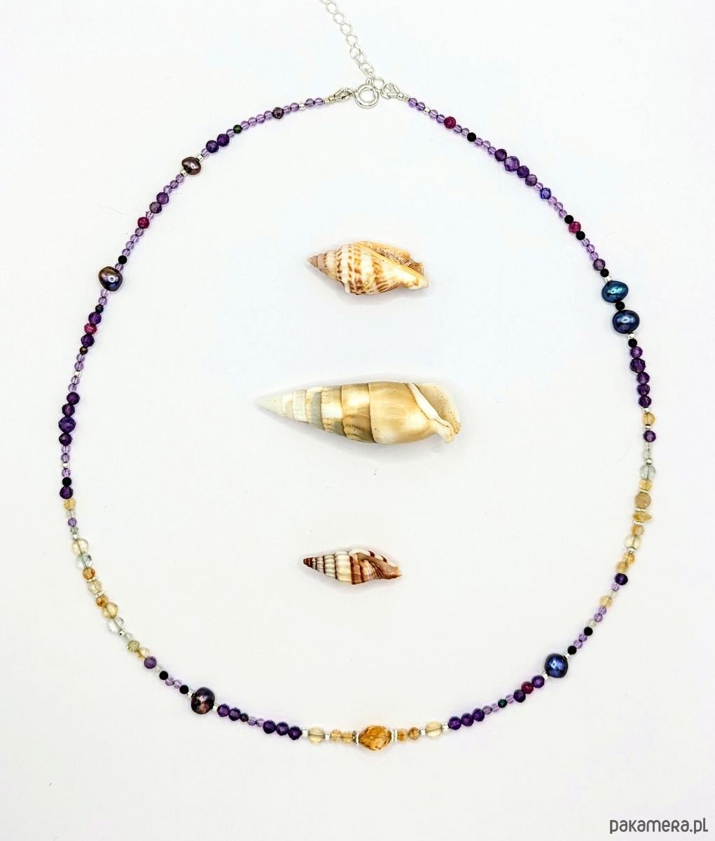 srebrne naszyjniki Naszyjnik z ametystem i cytrynem ombre 3