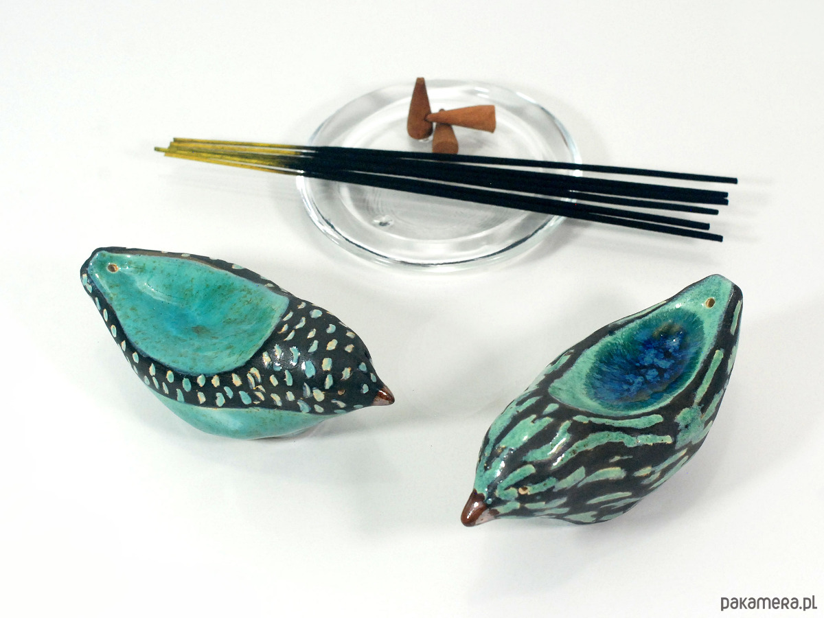figurki i rzeźby Ceramiczna ptak - stojak na kadzidełka 8