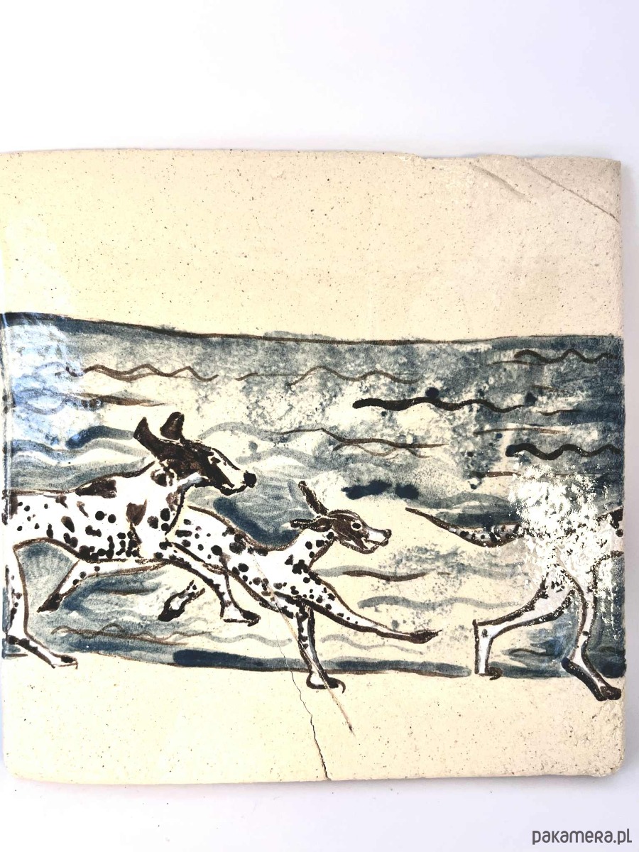 kafle i panele Ceramiczna płytka Pieski nad morzem, dekoracja ścienna, kafel 2