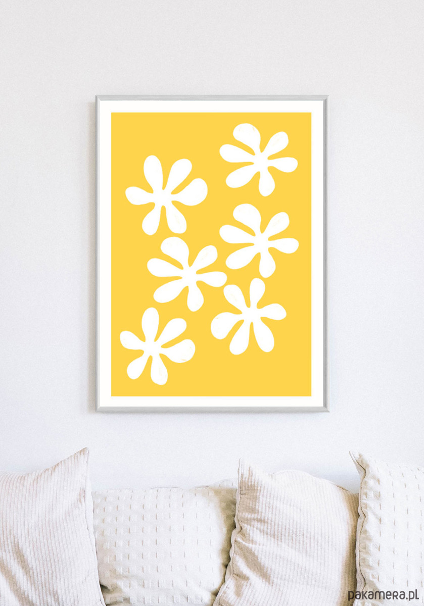 plakaty Plakat z kwiatami, żółty 1