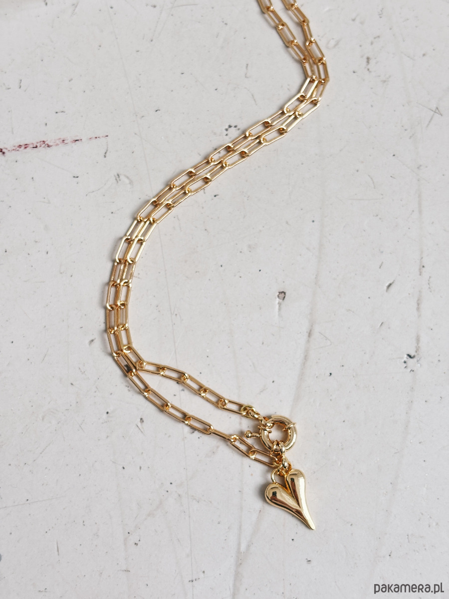 złote naszyjniki Naszyjnik łańcuszek Serduszko 5