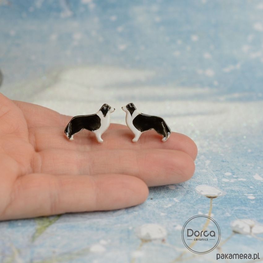 kolczyki ceramiczne Border collie - ceramiczne kolczyki 2