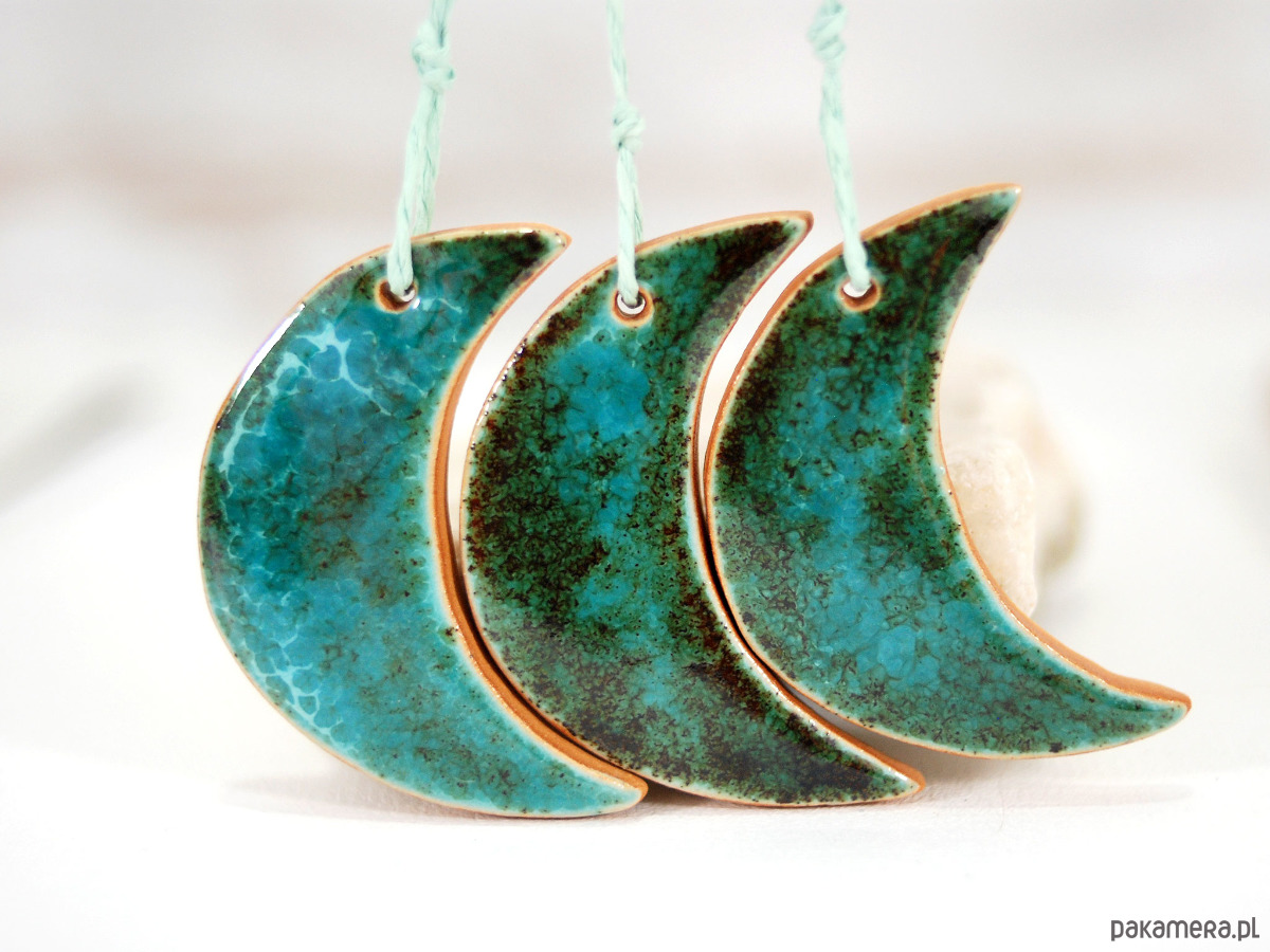 ozdoby choinkowe Turkusowe  księżyce - ozdoba choinkowe 3