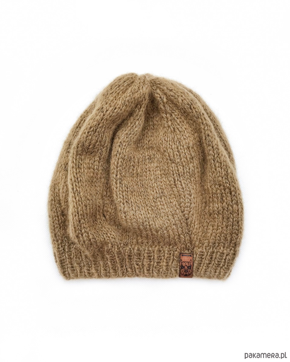 czapki damskie Camelowa czapka beretowa z wełny alpaki Parisian 1