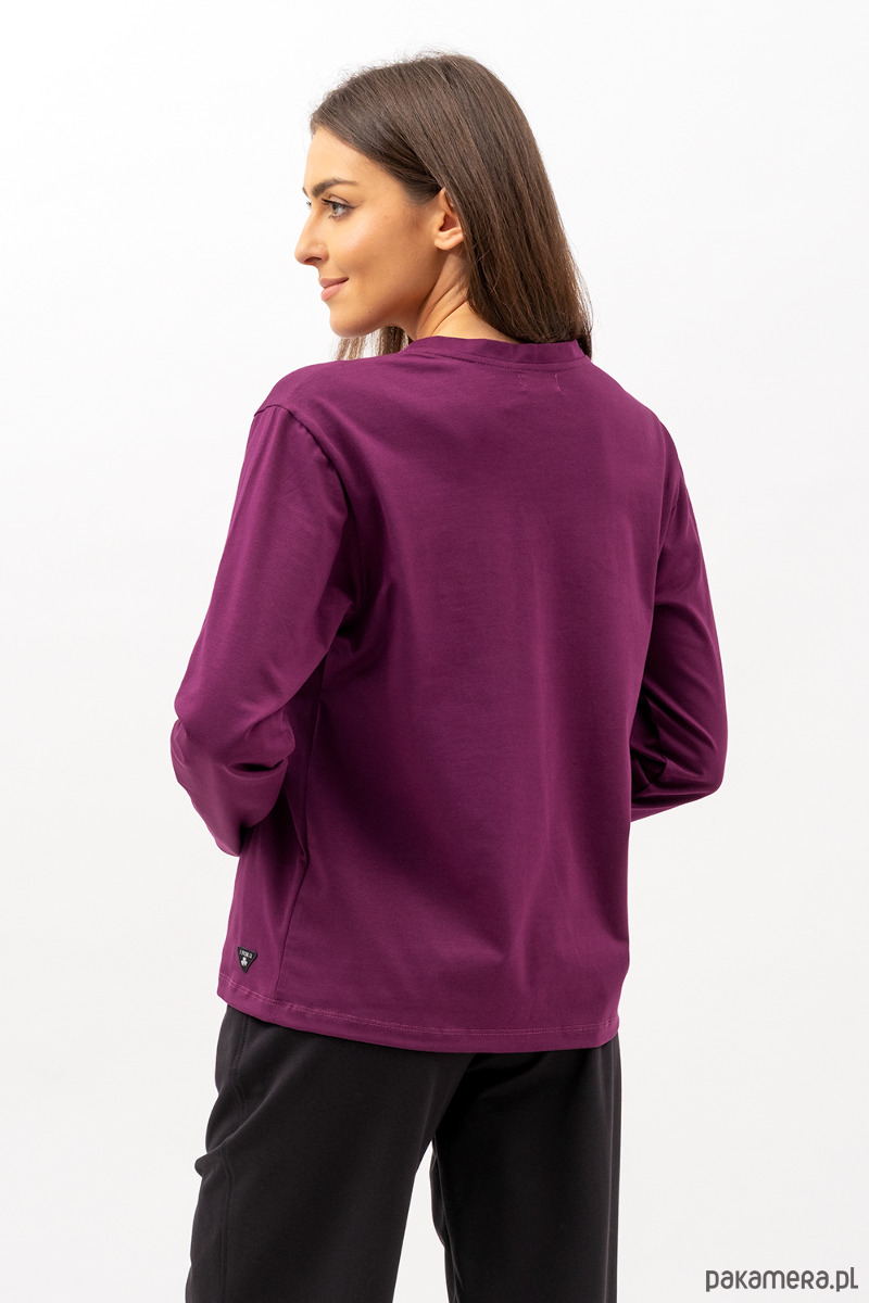 bluzki z długim rękawem damskie Longsleeve ,, LILY"  bakłażan 2