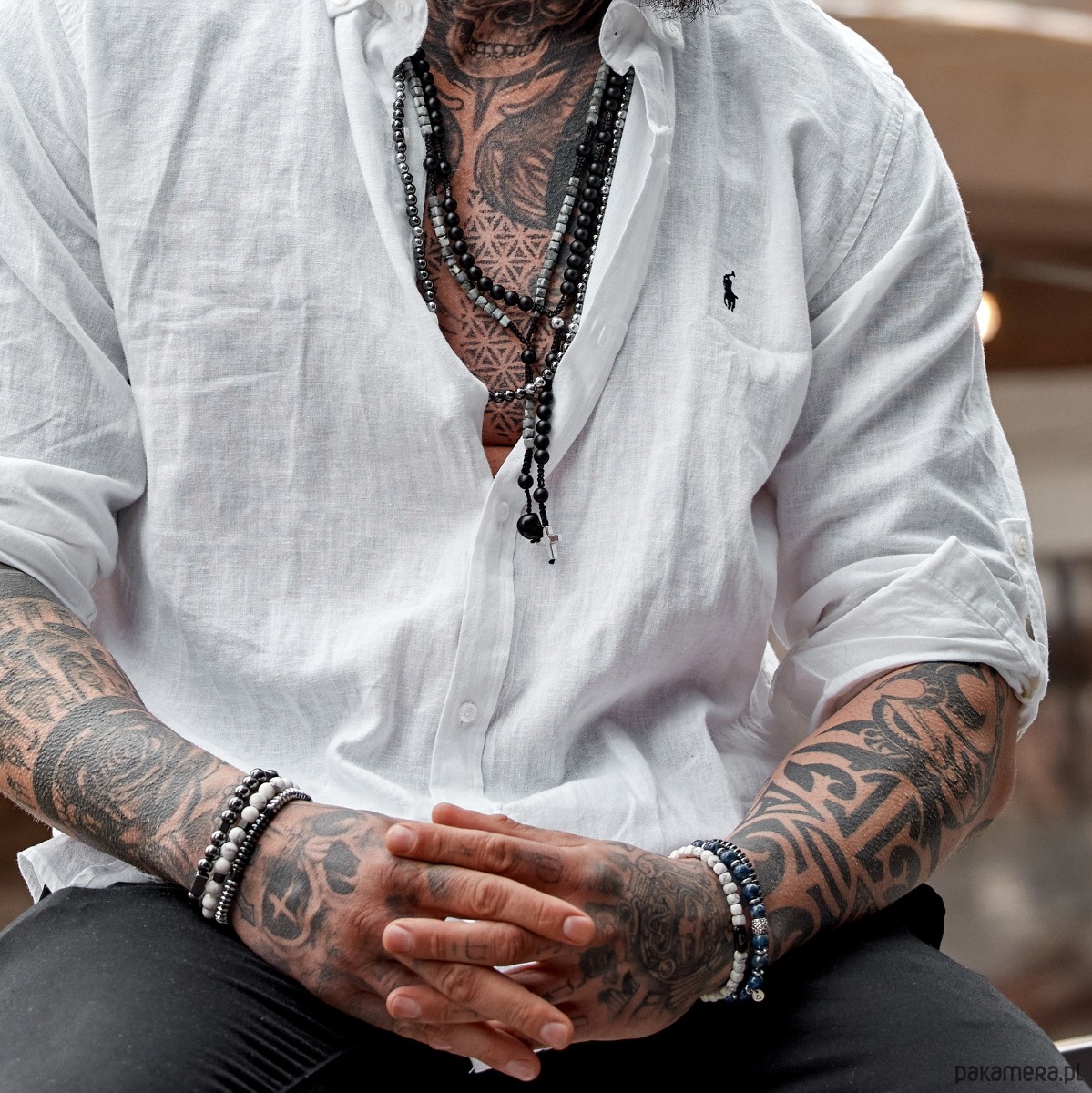 biżuteria męska Męska bransoletka z kamieniami mądrości 2