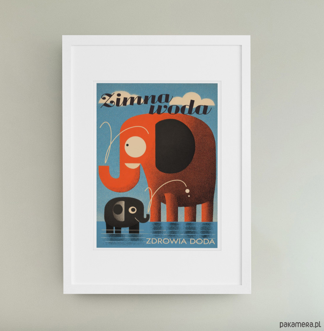 plakaty Plakat  zimna woda słonie 1