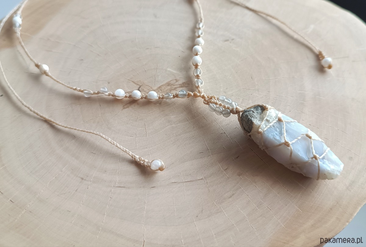 naszyjniki - inne Naszyjnik z niebieskim kalcytem 4