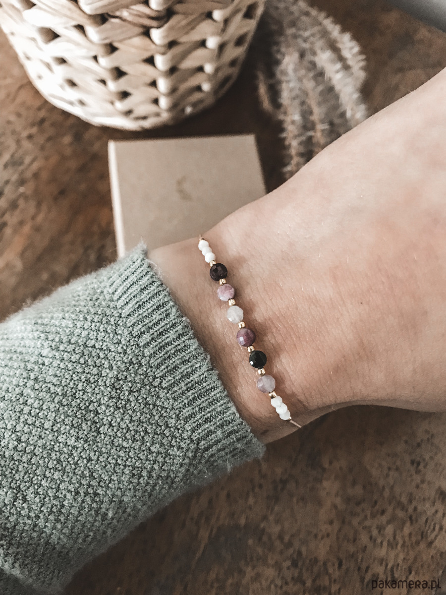 bransoletki z kamieni naturalnych Komplet bransoletek prezent dla Rodziców Chrzestnych Blossom i Rocky 1