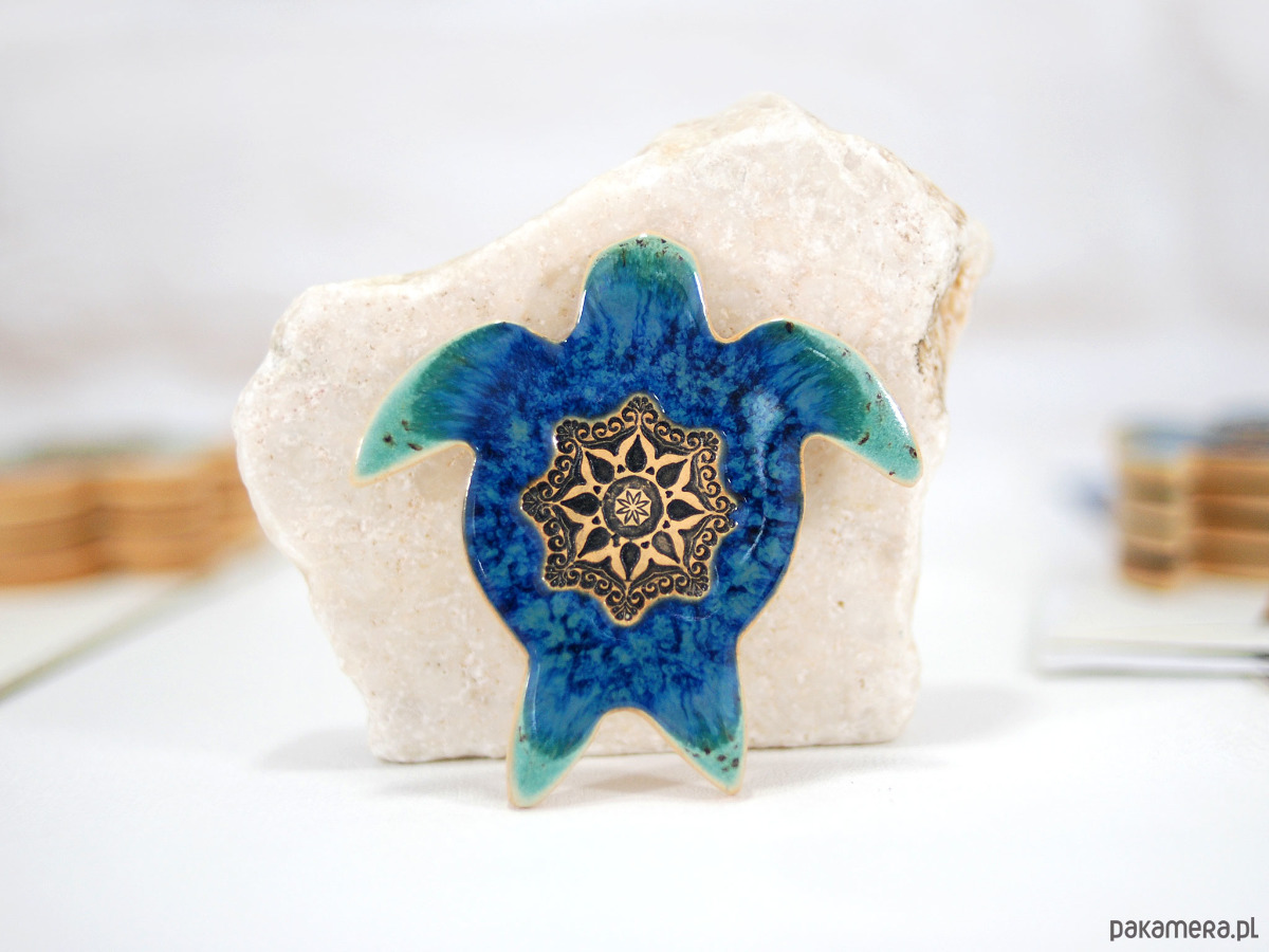 magnesy Ceramiczny magnes żółw morski turkus 2