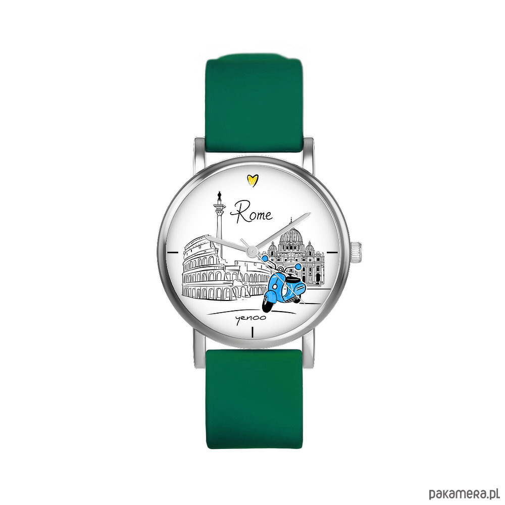 zegarki unisex Zegarek  mały - Rzym - silikonowy, zielony 1