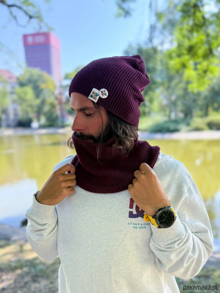 tuby i kominy Męski bawełniany komin Bordo 6