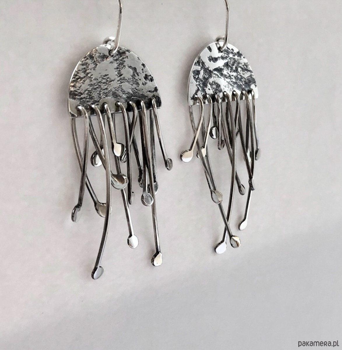 kolczyki wire wrapping MARE - srebrne kolczyki 1