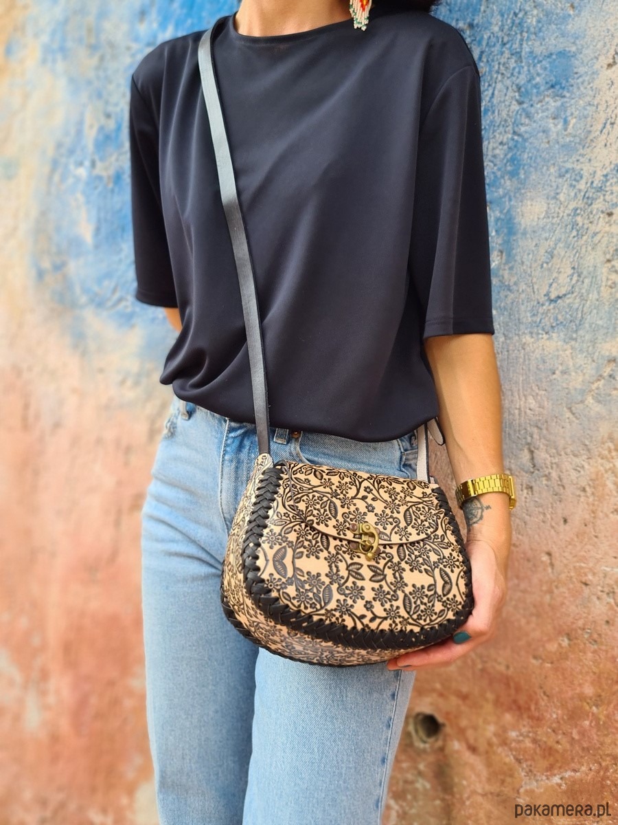 torby na ramię Torebka skórzana ręcznie robiona Margarita Beżowa 2