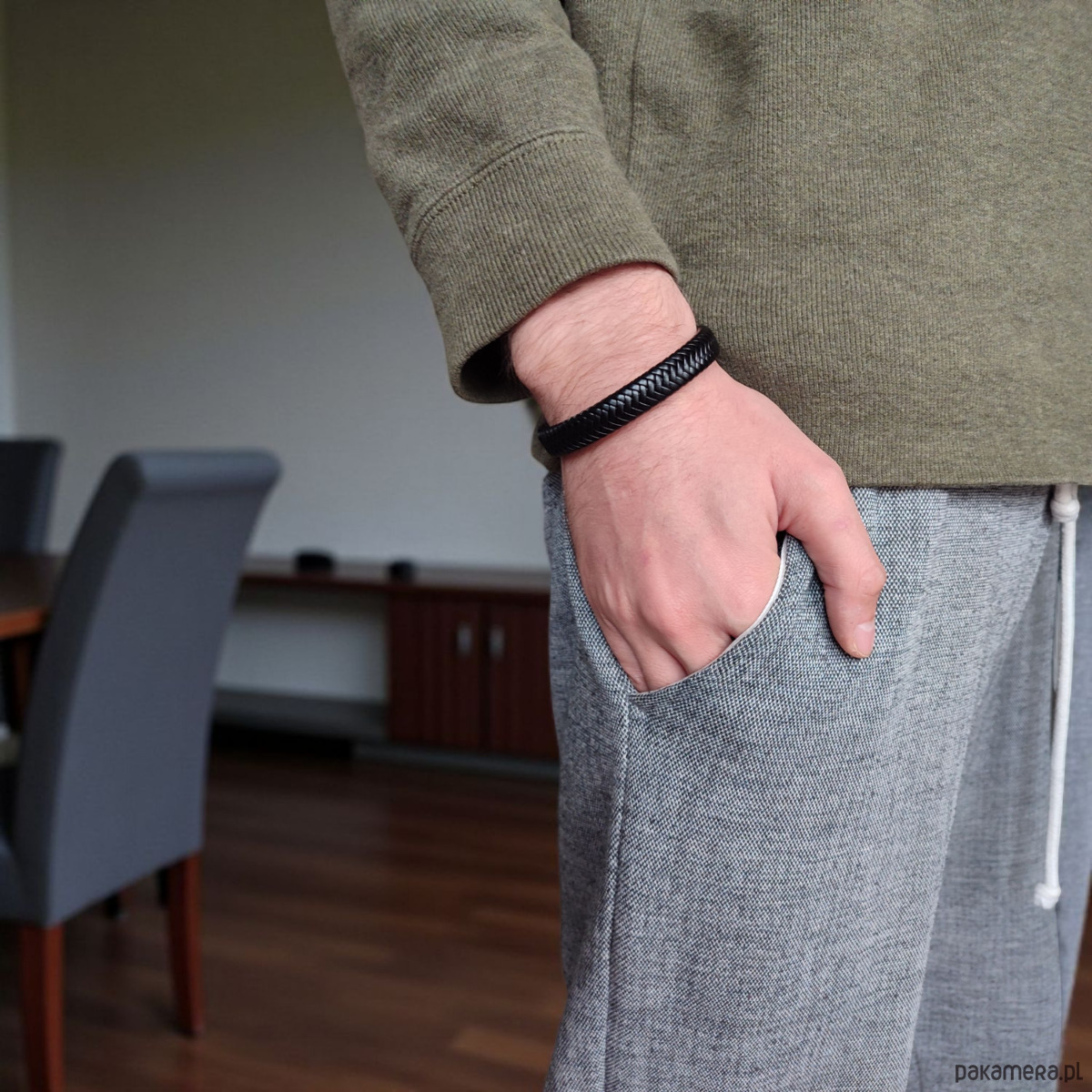 biżuteria męska Minimalistyczna męska bransoletka z ekoskóry 1