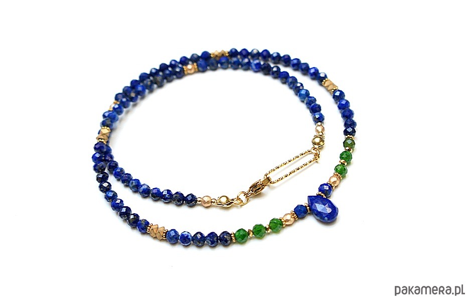 chokery Lapis lazuli  & diopsyd /choker/ - Szlachetna kolekcja 2
