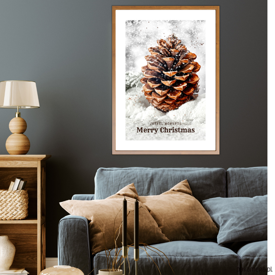 plakaty Plakat Frosted pine cone 1