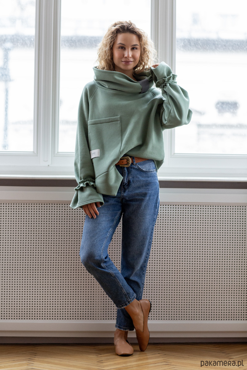 bluza bez kaptura damska Bluza z kominem / personalizowany rękaw 1