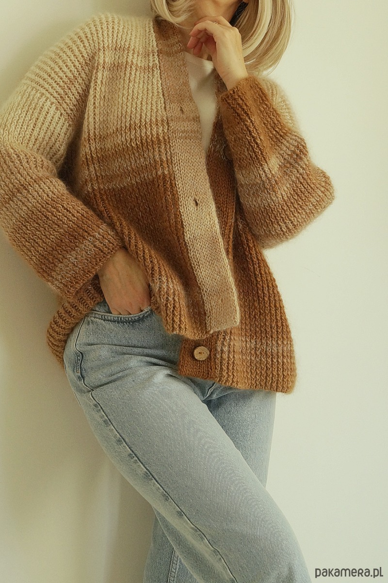 kardigany damskie Kardigan Poema - jesienne trawy 6