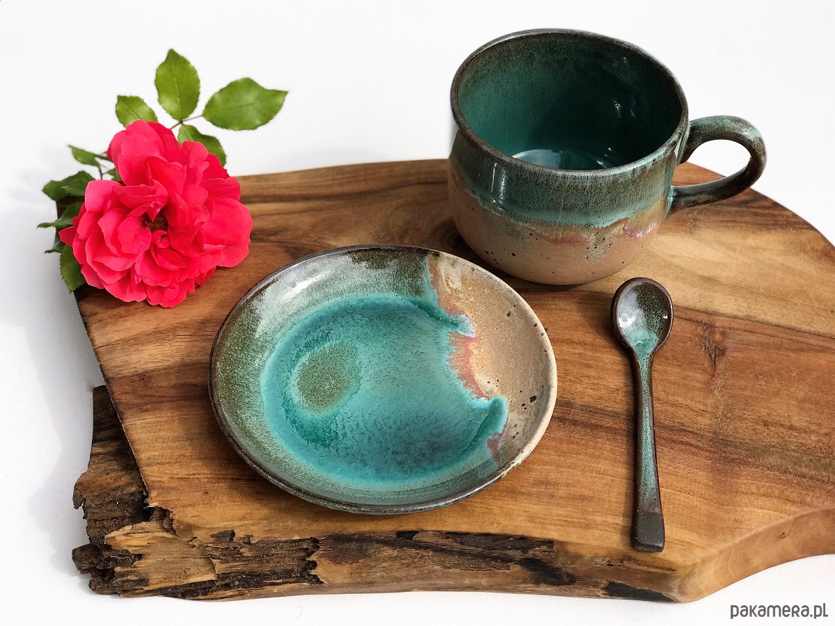 filiżanki Kubek ceramiczny  Duża filiżanka ze spodkiem 3