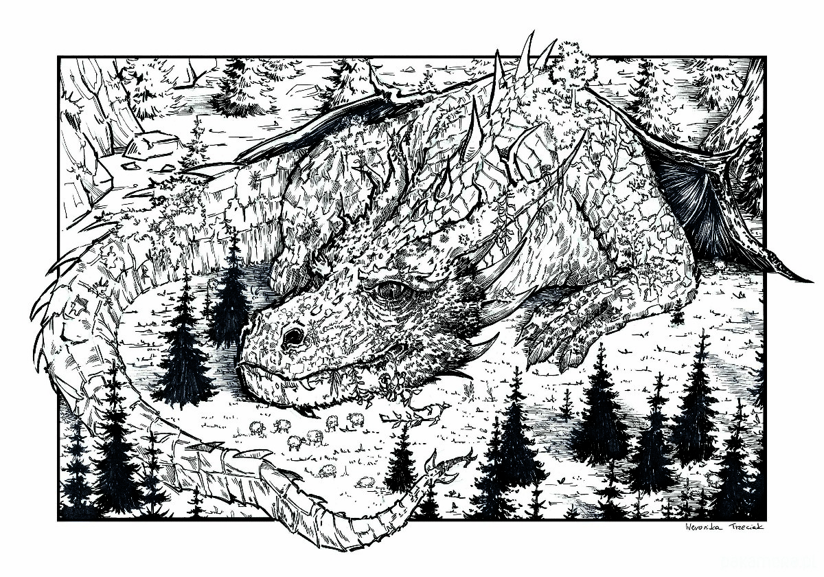 plakaty Plakat Dinozaur w lesie 1