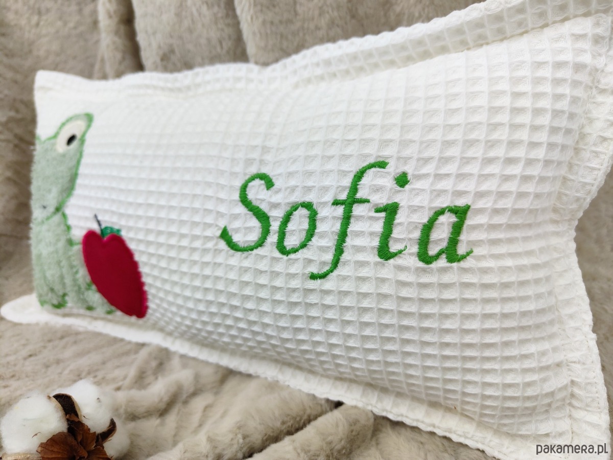 poduszki do pokoju dziecka Personalizowany prezent dla dziecka - imienna poduszka z żabką 3